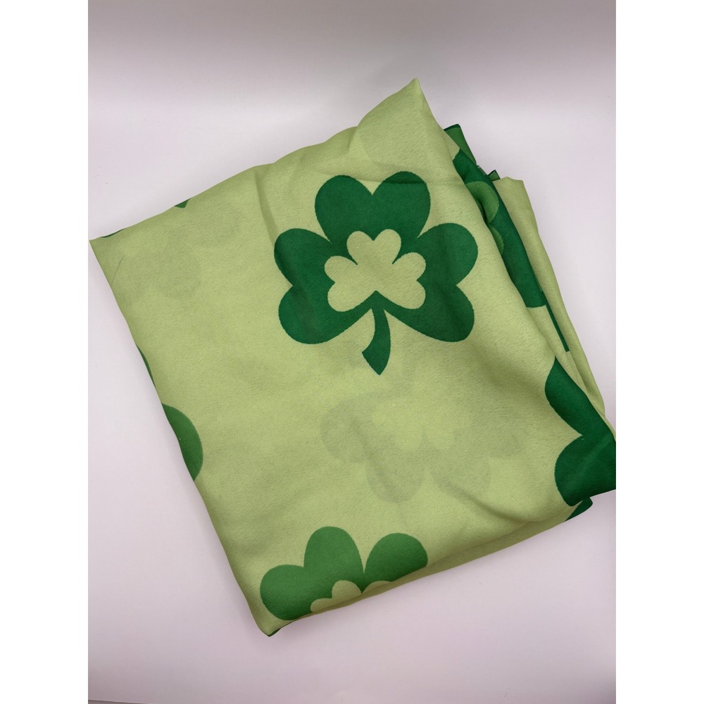 Terry's Village St Patricks Day Shamrock Checkered Shower Curtain Green